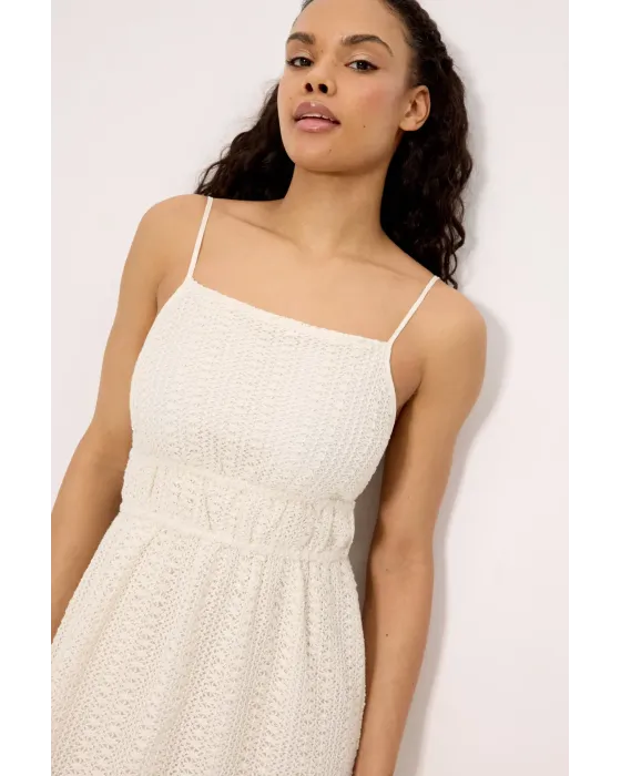 Vestido Largo Calado Marfil Ysabel Mora | Forro Interior