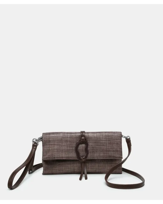 Bolso de Mano Pepe Moll Thalia Marrón | Clutch Efecto Fibra