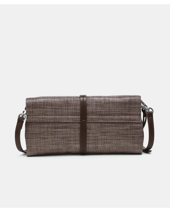 Bolso de Mano Pepe Moll Thalia Marrón | Clutch Efecto Fibra