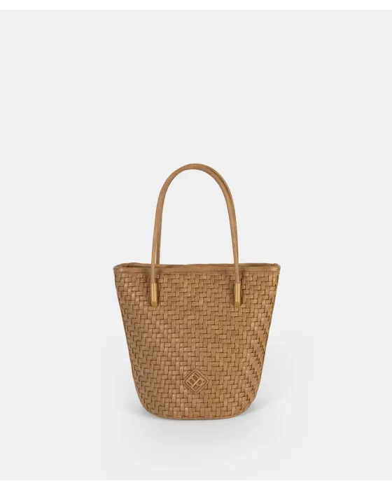 Bolso de Hombro Trenzado Pepe Moll Katie Sand | Doble Asa