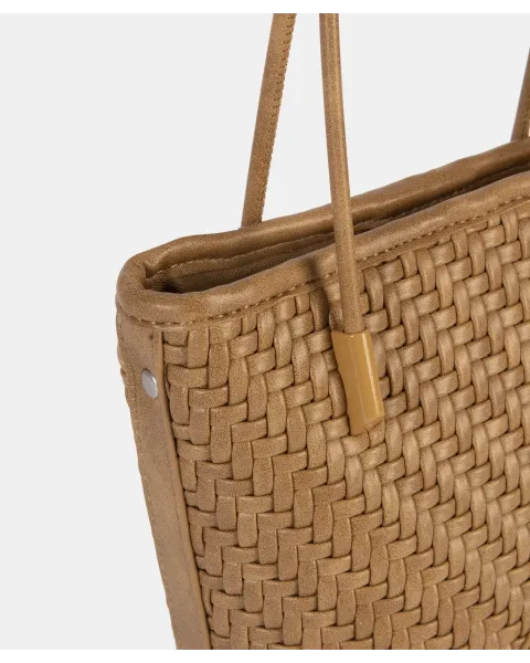 Bolso de Hombro Trenzado Pepe Moll Katie Sand | Doble Asa