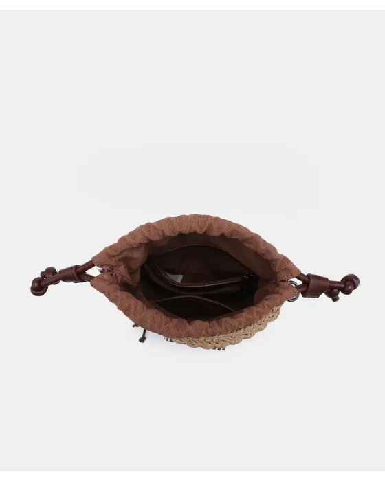 Bandolera Pepe Moll Alaska Brown | Bolso Saco Trenzado