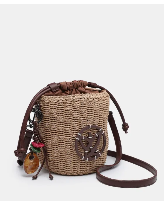 Bandolera Pepe Moll Alaska Brown | Bolso Saco Trenzado