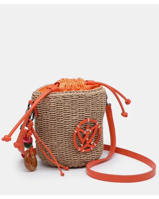 Bandolera Pepe Moll Alaska Orange | Bolso Saco Naranja Trenzado