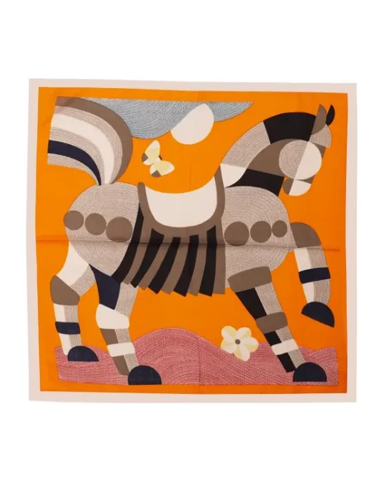 Pañuelo Bandana Pepe Moll Shannia Orange | Foulard Cuadrado Caballo