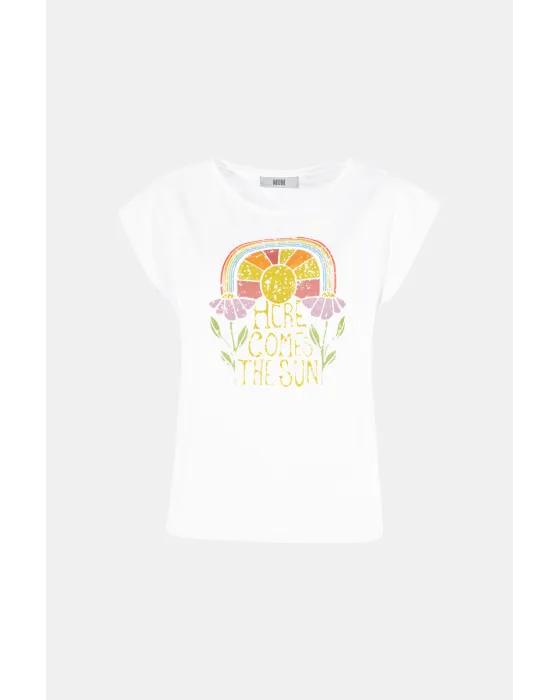 Camiseta MDM Sun "Here Comes The Sun" | Algodón Blanco