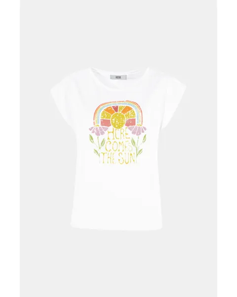 Camiseta MDM Sun "Here Comes The Sun" | Algodón Blanco