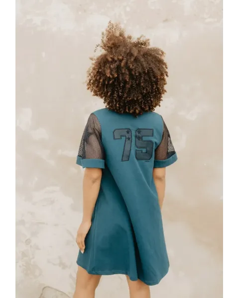 Vestido Animosa 75 Verde | Bordado Rejilla y Estrellas