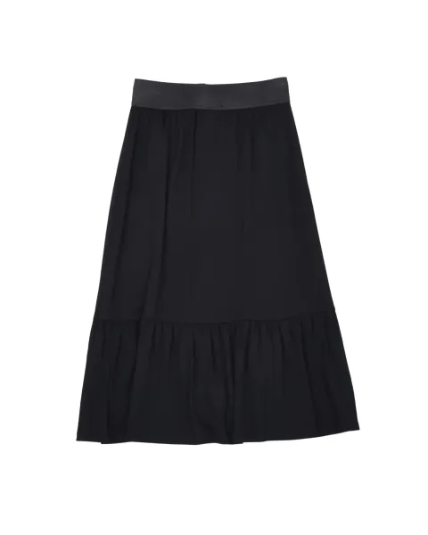Falda Larga Negra Lolitas&L Bordado Palmeras | Viscosa Fluida