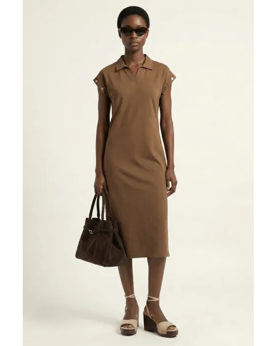 Vestido Polo Camel Lolitas&L | Detalles Militares Dorados