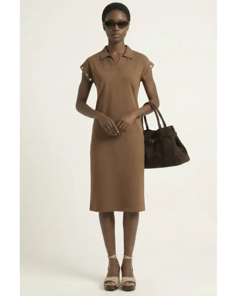 Vestido Polo Camel Lolitas&L | Detalles Militares Dorados