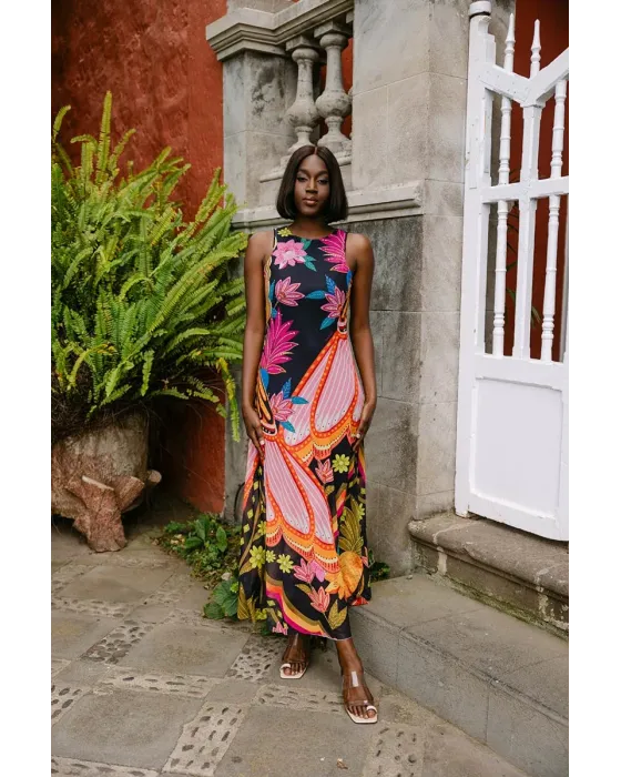 Vestido Malalá Compañía Largo Estampado Floral Posicionado | Maldita 2