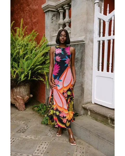 Vestido Malalá Compañía Largo Estampado Floral Posicionado | Maldita