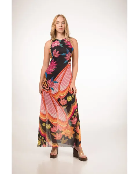Vestido Malalá Compañía Largo Estampado Floral Posicionado | Maldita