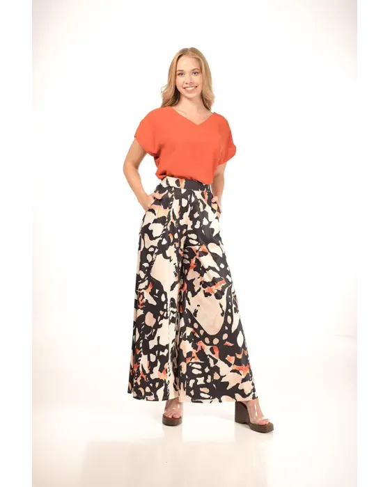 Pantalones Malalá Sonido | Palazzo Estampado Mariposa Multicolor | Maldita