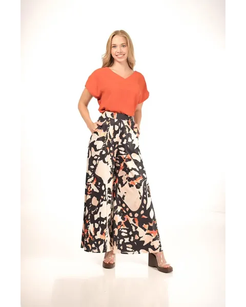 Pantalones Malalá Sonido | Palazzo Estampado Mariposa Multicolor | Maldita