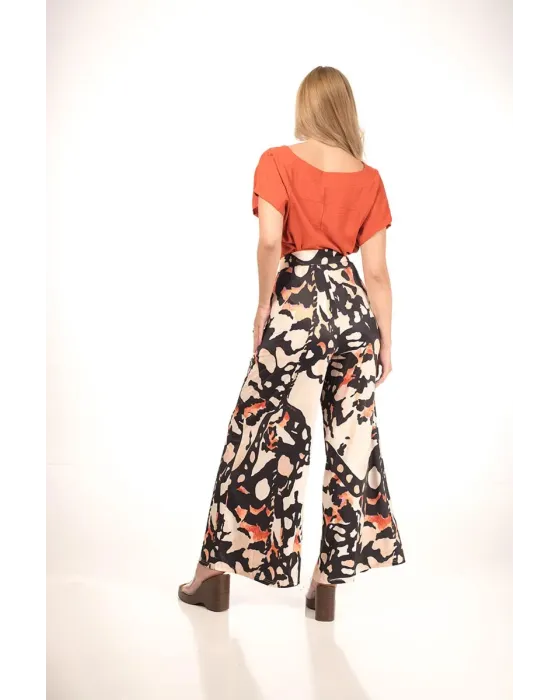 Pantalones Malalá Sonido | Palazzo Estampado Mariposa Multicolor | Maldita