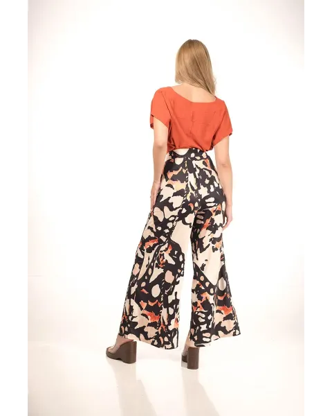 Pantalones Malalá Sonido | Palazzo Estampado Mariposa Multicolor | Maldita
