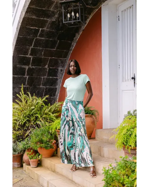 Pantalones Malalá Alom | Estilo Palazzo Estampado Arty | Maldita