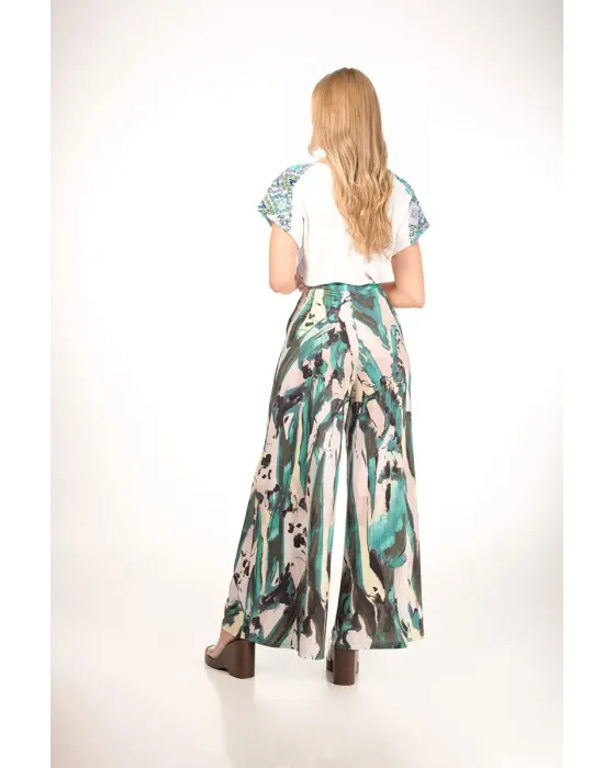 Pantalones Malalá Alom | Estilo Palazzo Estampado Arty | Maldita