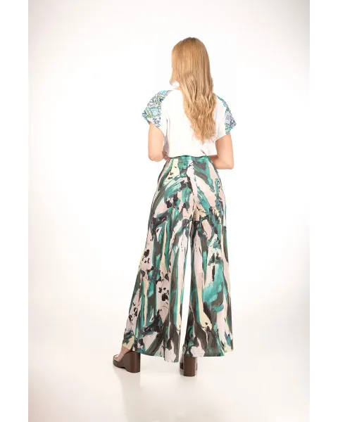 Pantalones Malalá Alom | Estilo Palazzo Estampado Arty | Maldita