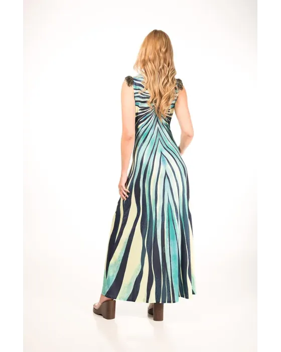 Vestido Largo Malalá Incantevole Turquesa | Silueta Estilizada
