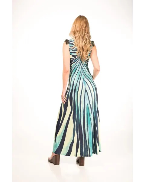 Vestido Largo Malalá Incantevole Turquesa | Silueta Estilizada