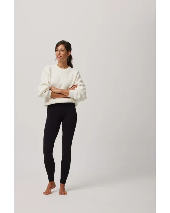 Leggings Ysabel Mora Cotton Nature Negro | Cintura Alta