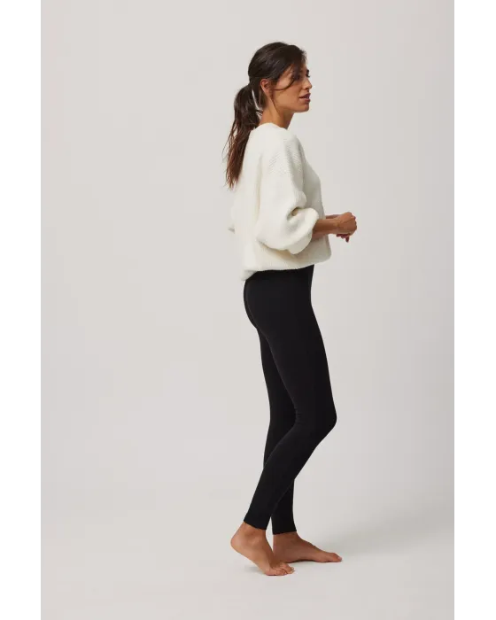 Leggings Ysabel Mora Cotton Nature Negro | Cintura Alta 2