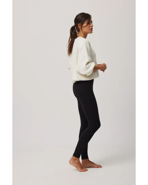 Leggings Ysabel Mora Cotton Nature Negro | Cintura Alta