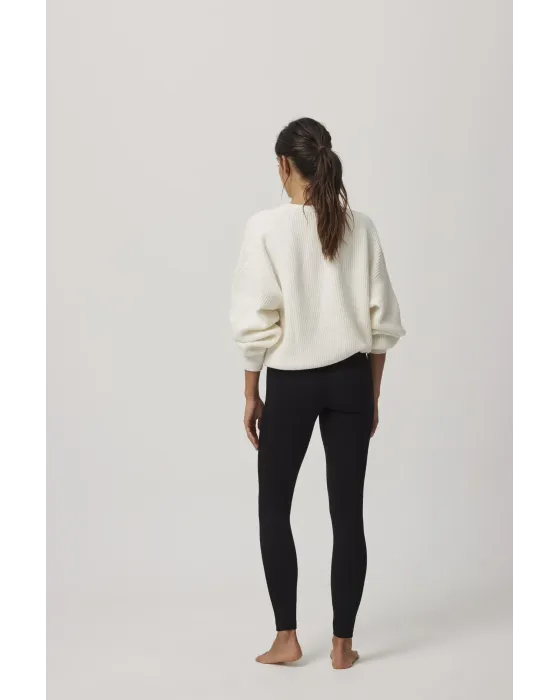 Leggings Ysabel Mora Cotton Nature Negro | Cintura Alta