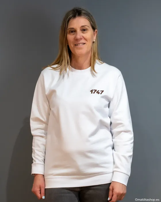 Sudadera Cedeira 1747 Alma y Origen Blanca | Diseño Exclusivo Unisex