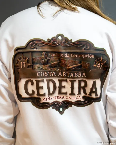 Sudadera Cedeira 1747 Alma y Origen Blanca | Diseño Exclusivo Unisex