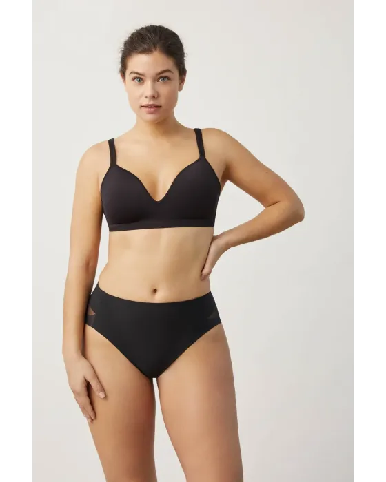 Braguita Reductora Ysabel Mora Tul Negro | Efecto Vientre Plano