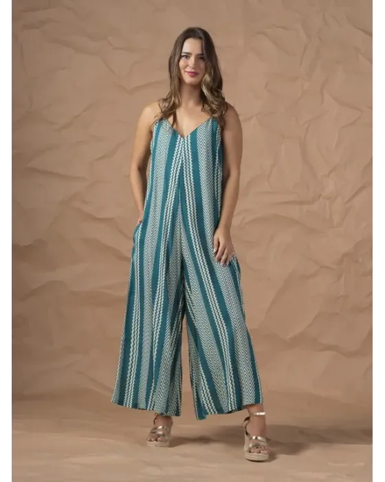 Mono Largo For Time Estampado Paisley Azul | Palazzo Boho
