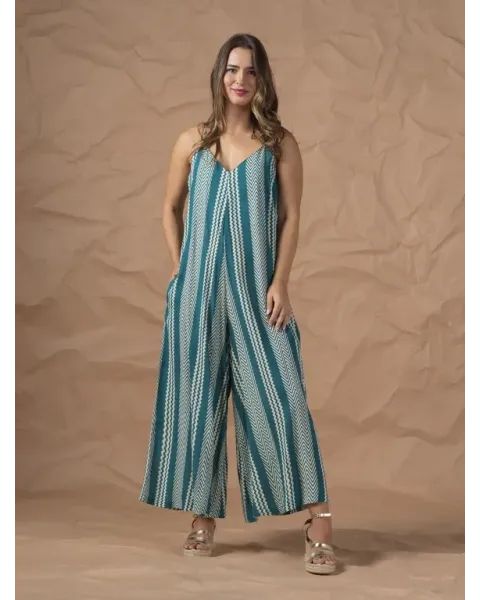 Mono Largo For Time Estampado Paisley Azul | Palazzo Boho