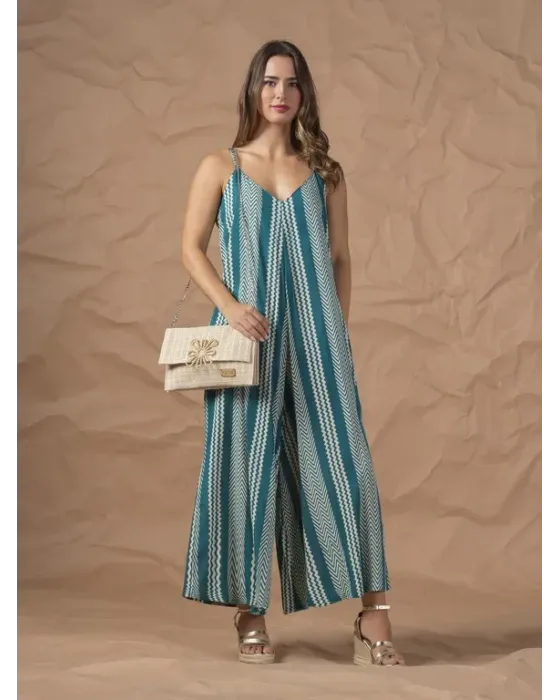 Mono Largo For Time Estampado Paisley Azul | Palazzo Boho 2