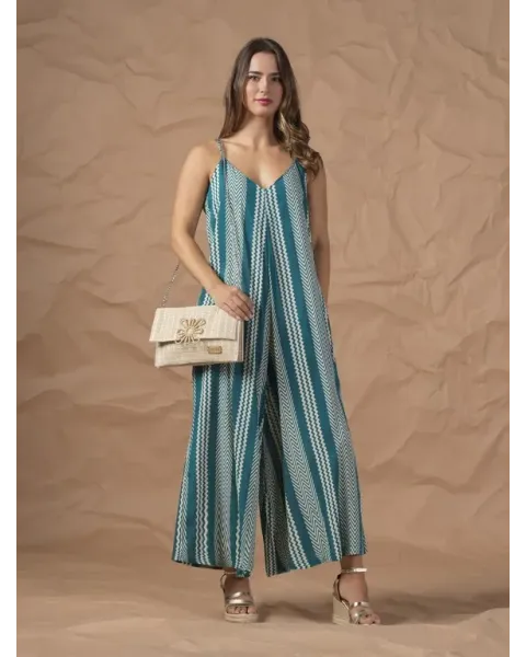 Mono Largo For Time Estampado Paisley Azul | Palazzo Boho