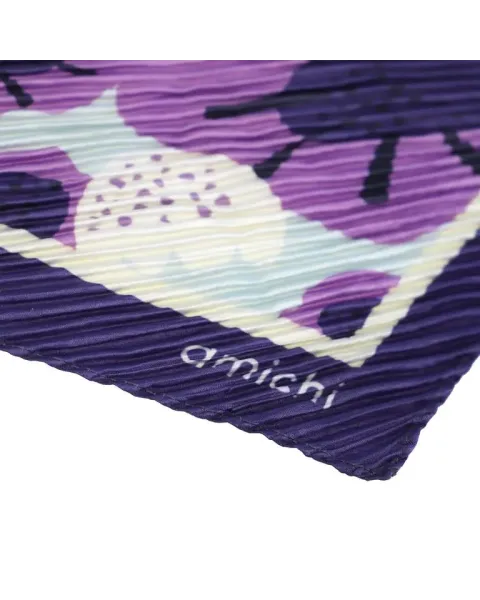 Pañuelo Amichi Estampado Floral Silvestre Ribete Fucsia | Cuadrado