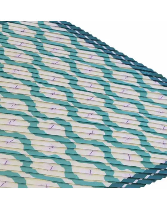 Pañuelo Amichi Estampado Étnico Paisley Ribete Marino | Cuadrado