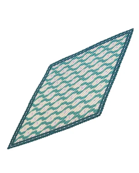 Pañuelo Amichi Estampado Étnico Paisley Ribete Marino | Cuadrado