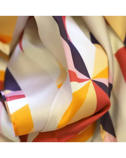 Pañuelo Amichi Estampado Geométrico Asimétrico Azul | Cuadrado