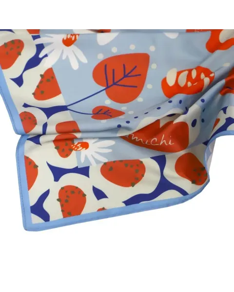 Pañuelo Amichi Estampado Micro Flor Botánica Azul | Chic & Soft