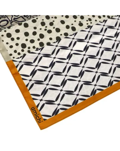 Pañuelo Amichi Mix Prints Leopardo y Geométrico Verde | Satinado