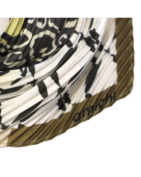 Pañuelo Amichi Plisado Mix Patchwork Oliva y Leopardo | Plissé Chic