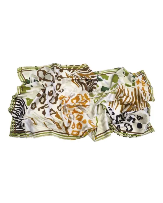 Pañuelo Amichi Estampado Mix Animal Safari Caqui | Look Boho
