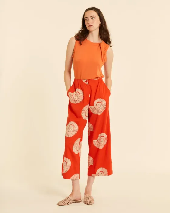 Pantalón Culotte Pepaloves Coral | Bordado Caracolas | Maldita