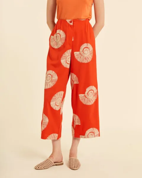 Pantalón Culotte Pepaloves Coral | Bordado Caracolas | Maldita