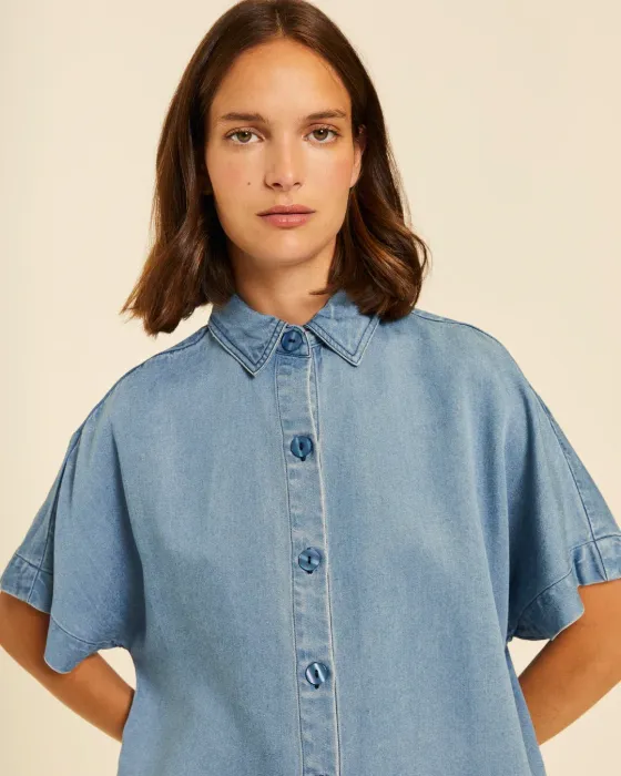 Camisa Manga Corta Pepaloves Denim Soft | 100% Tencel | Maldita 2