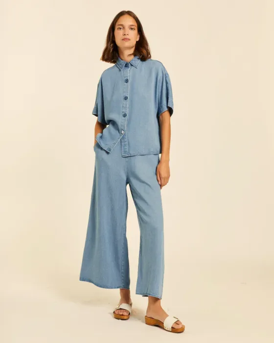 Camisa Manga Corta Pepaloves Denim Soft | 100% Tencel | Maldita